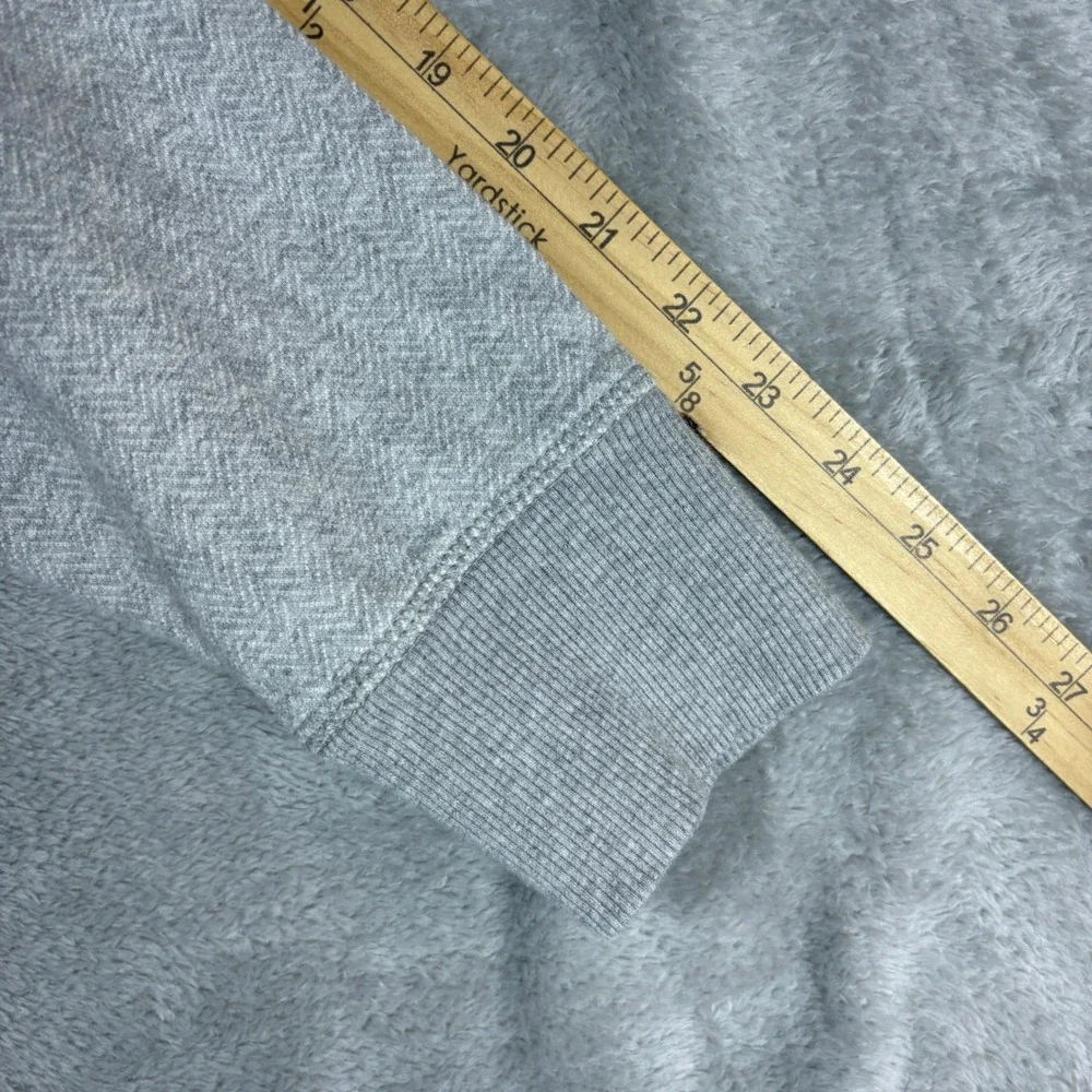 Banana Republic Sweater Men Large Shawl Collar‎ Herringbone Button Front Grey